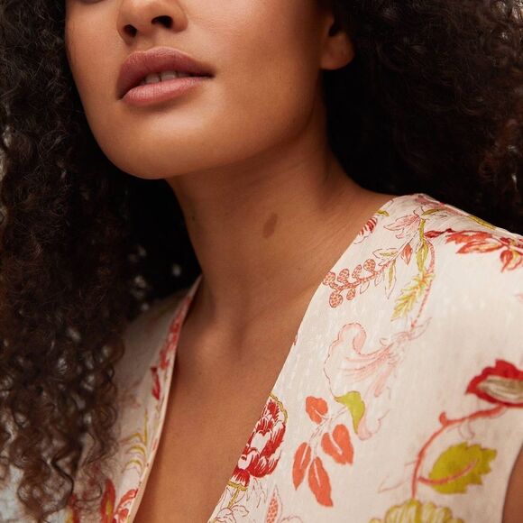 Mango Textured Floral Printed Dress New - Picture 7 of 9